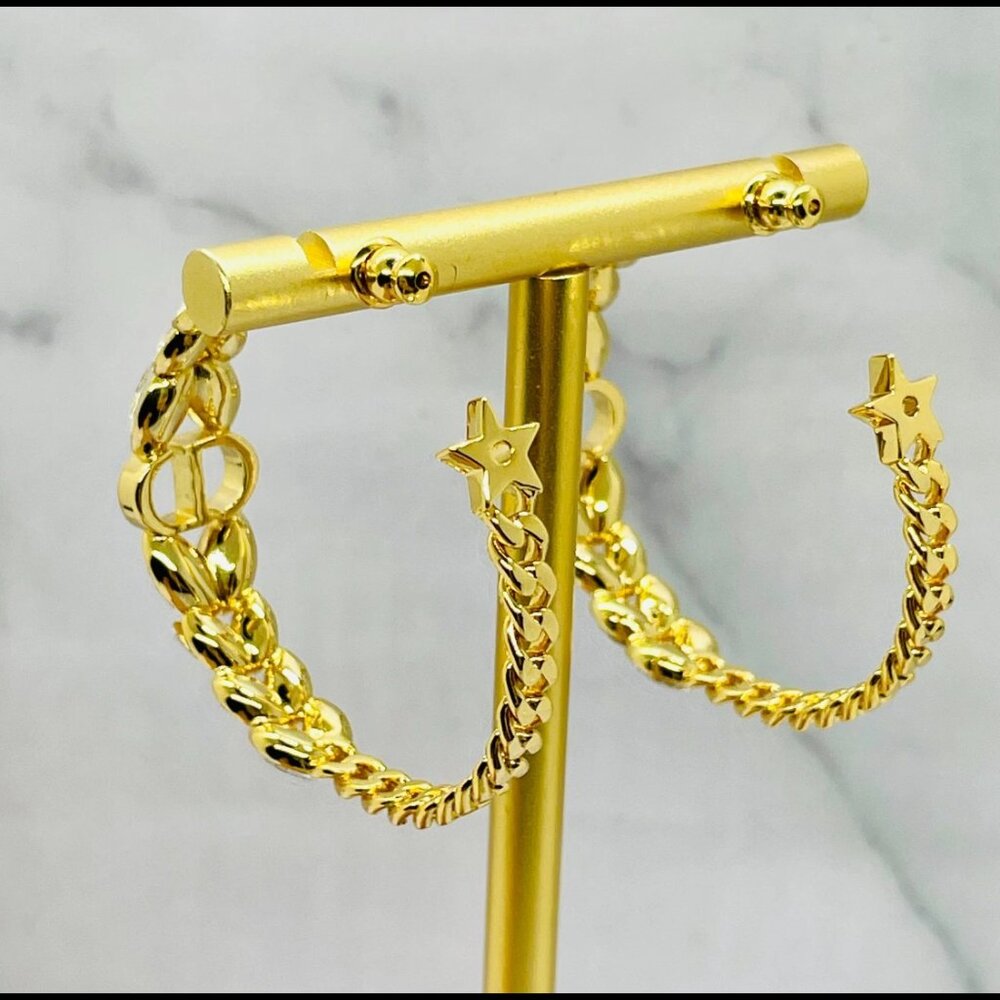 AUTHENTIC CHRISTIAN DIOR HOOP EARRINGS - Picture 6 of 6